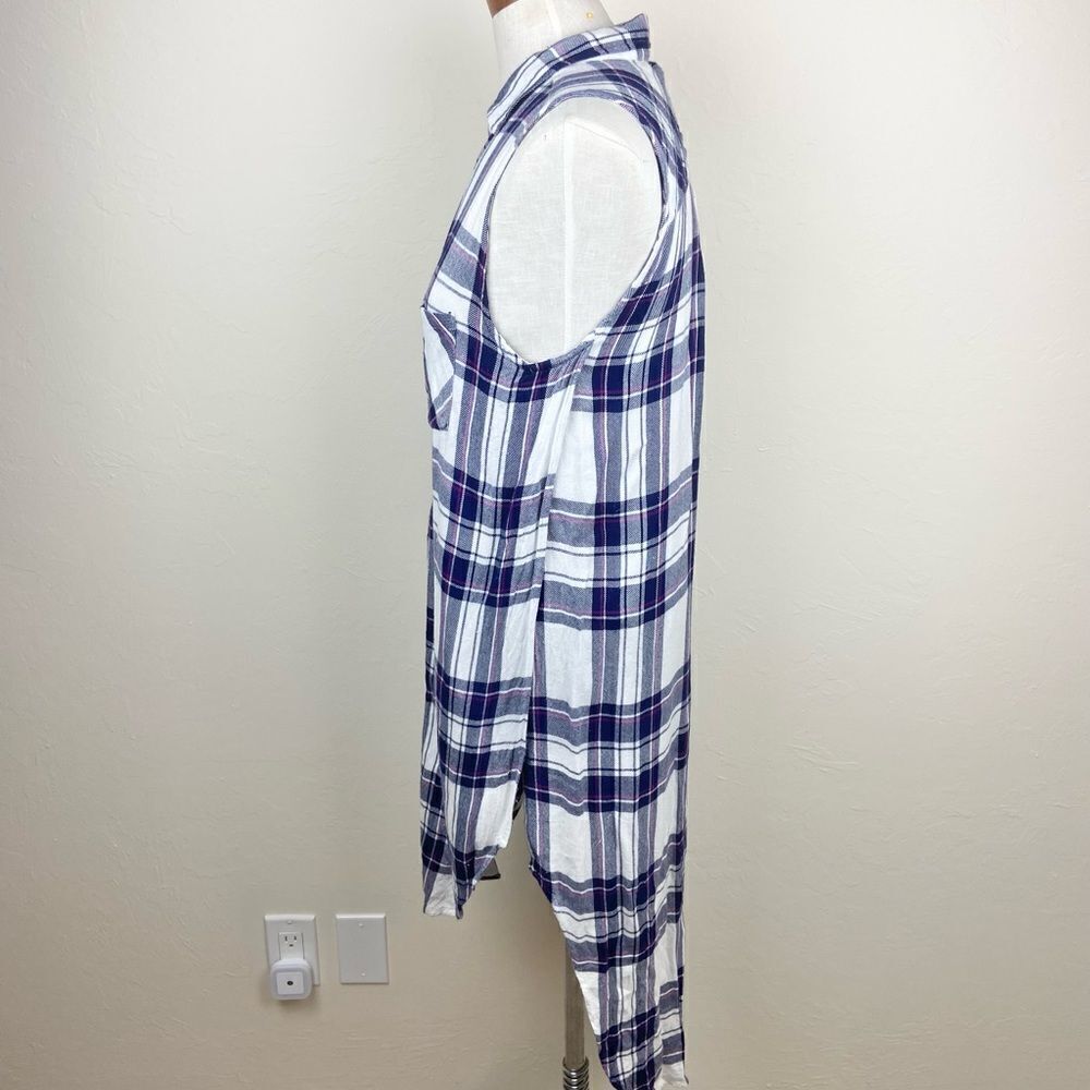 Rails Jordyn Plaid Split-Side Tank Top Tunic - image 5